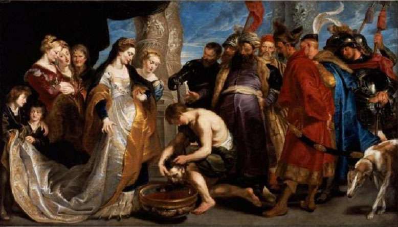 Царица Томирис перед головой Кира (1623)