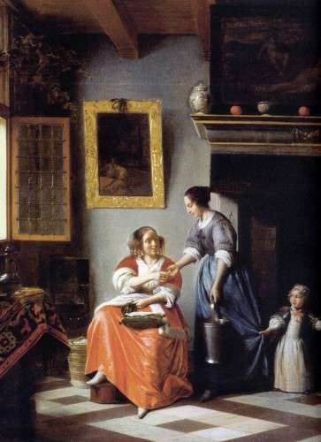 Хозяйка передает служанке деньги (1670)