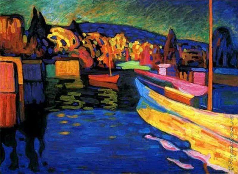 Осенний пейзаж с лодками (1906)