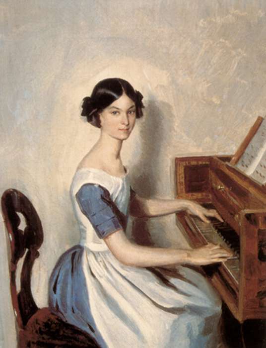 Портрет Н. П. Жданович за клавесином (1849).