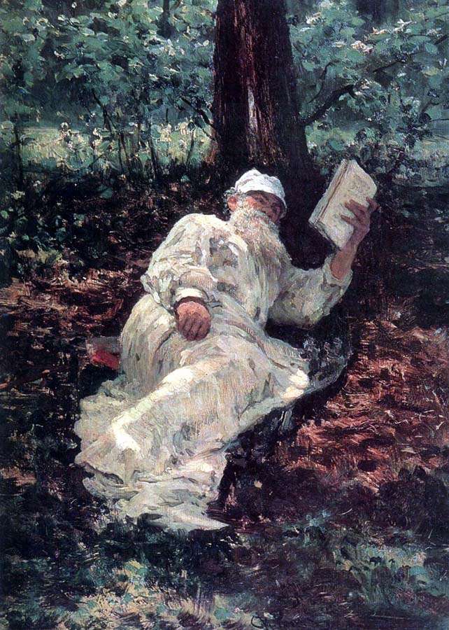 Л.Н.Толстой на отдыхе в лесу (1891)