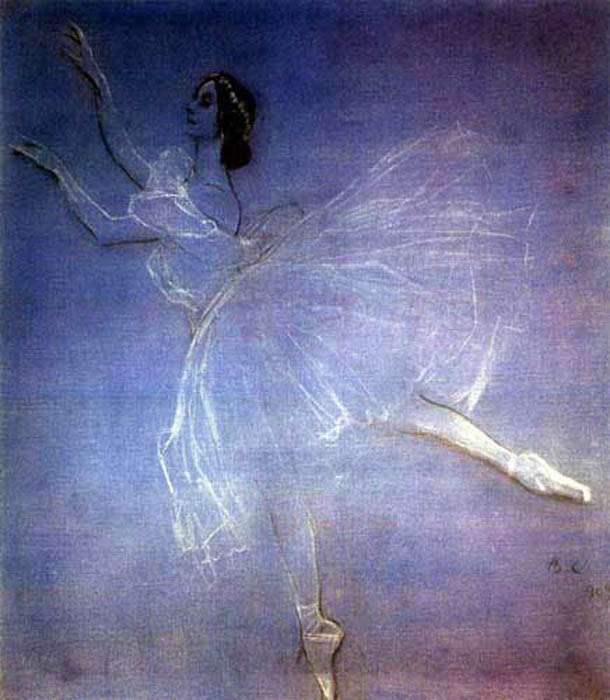 Анна Павлова в балете "Сильфиды" (1909)