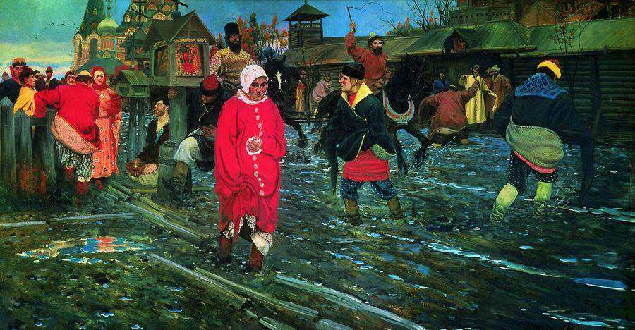 Московская улица 17-го века в праздничный день(1896)