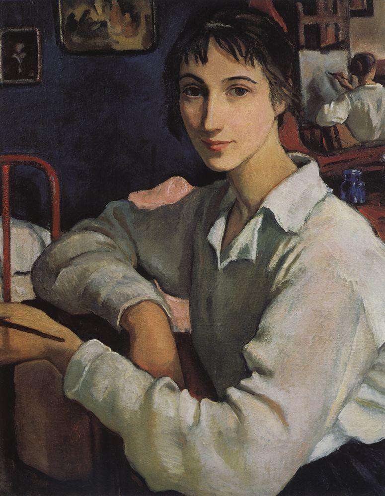 Автопортрет в белой кофточке (1922)