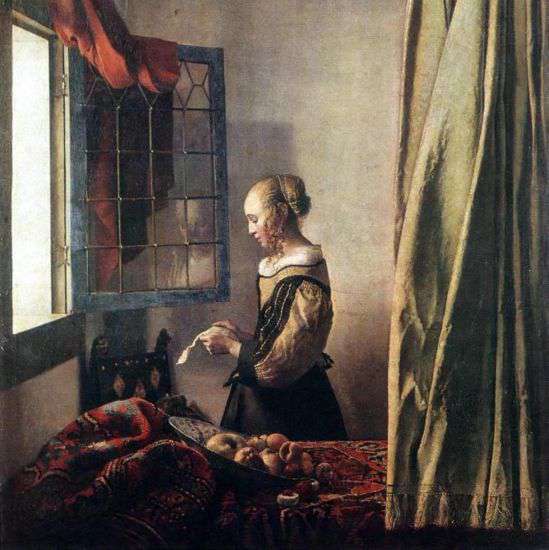 Девушка, читающая письмо у открытого окна (1657)