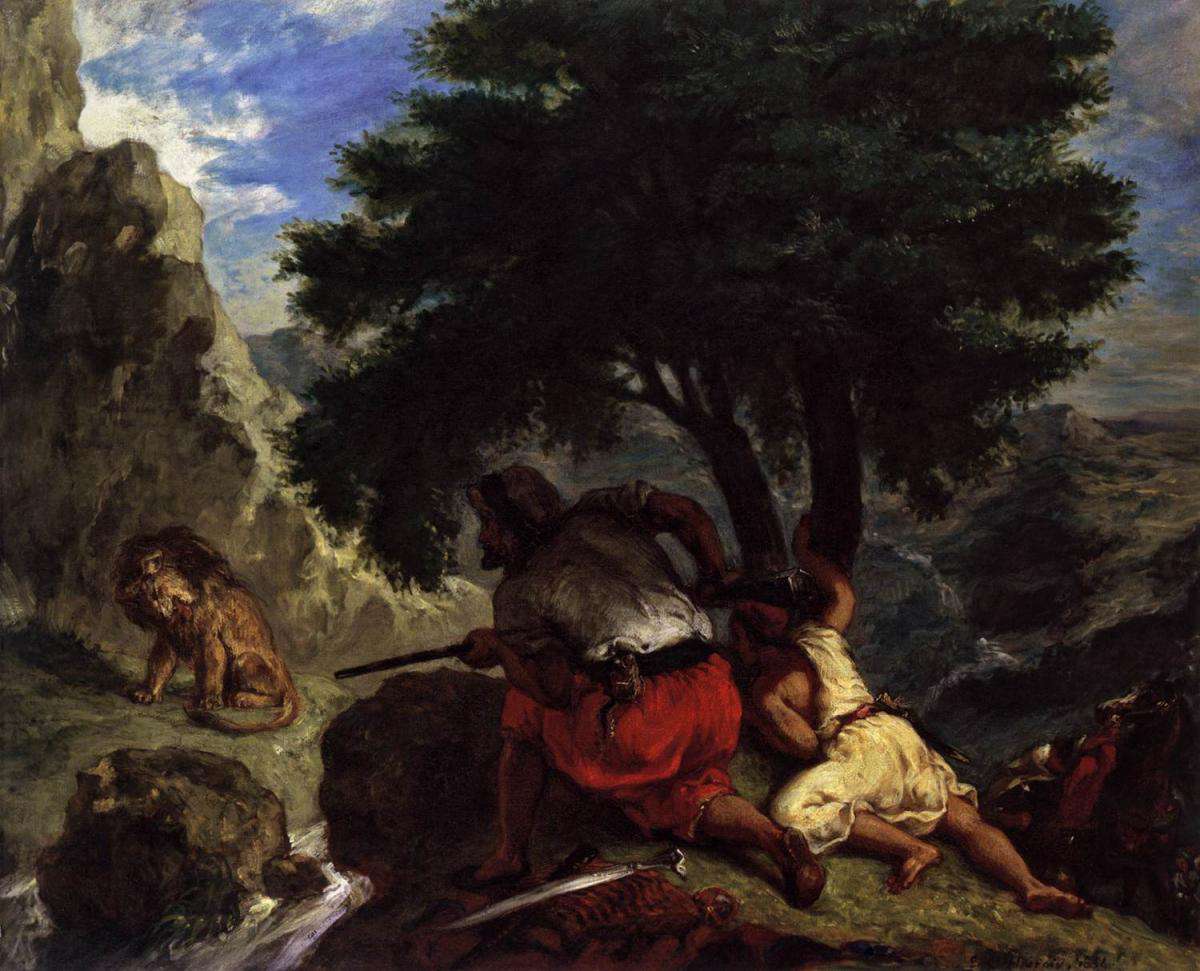 Охота на львов в Марокко (1854)