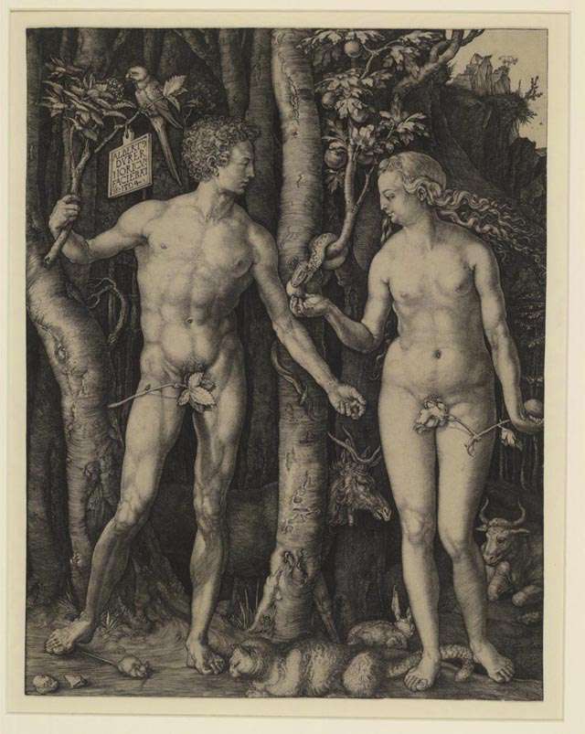 Адам и Ева, гравюра