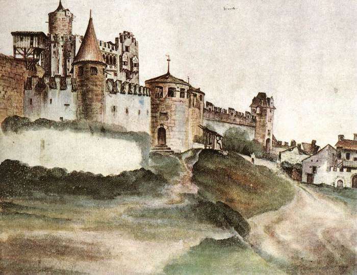 Замок в Тренто, акварель (1495)