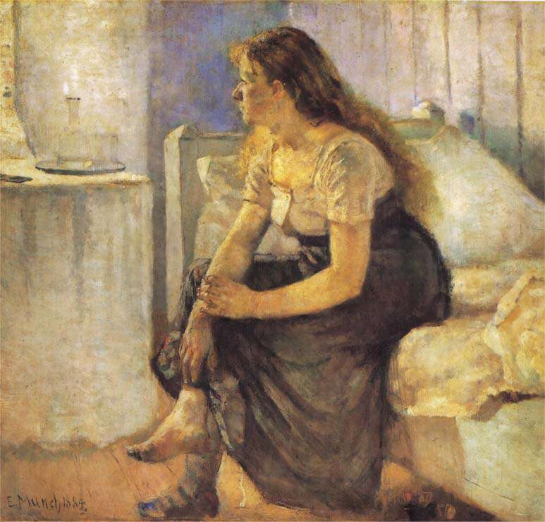 Девушка, сидящая на кровати (1884)